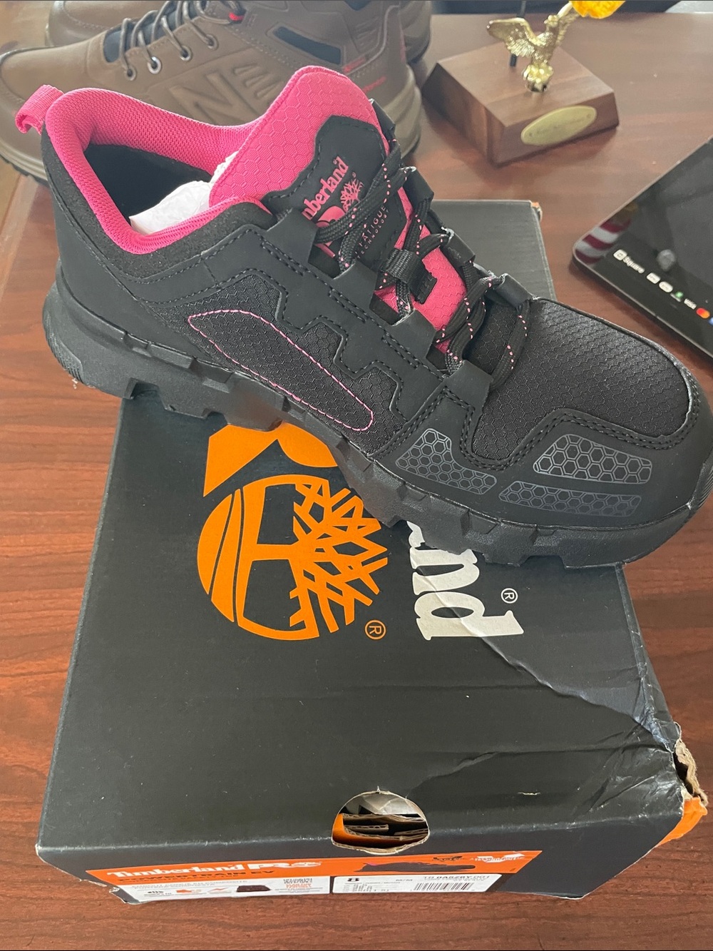 Timberland Kids Black and Hot Pink Trail Shoe